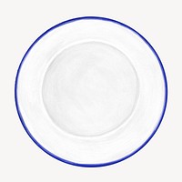 White porcelain dish, kitchenware illustration