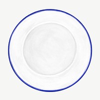 White porcelain dish collage element psd