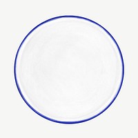 White porcelain dish collage element psd