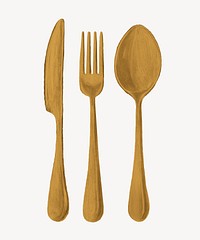 Spoon fork & knife cutlery, kitchenware illustration