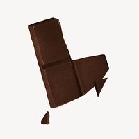 Dark chocolate bar, dessert illustration