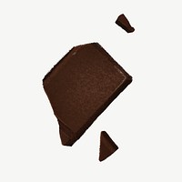 Dark chocolate bar, dessert collage element psd