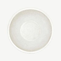 White bowl kitchenware collage element psd