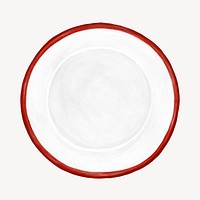 White plate kitchenware illustration