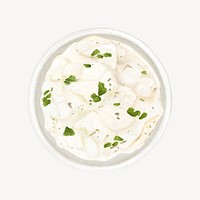 Onion sour cream dip, food illustration