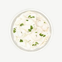 Onion sour cream dip, food illustration psd