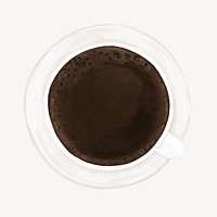 Black coffee, morning beverage illustration