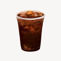 Iced Americano coffee, morning beverage illustration