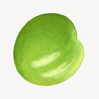 Green pea vegetable, healthy food illustration