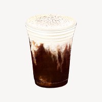 Iced cappuccino coffee, morning beverage illustration