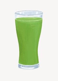 Green apple juice, healthy drink illustration