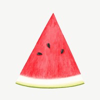 Watermelon slice fruit, healthy food collage element psd
