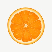 Orange slice fruit, healthy food collage element psd