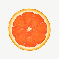 Orange slice fruit, healthy food collage element psd