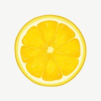 Lemon slice fruit, healthy food collage element psd