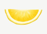 Lemon slice fruit, healthy food collage element psd