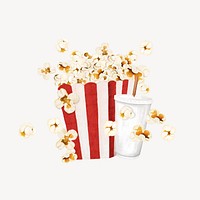 Popcorn movie snack, food illustration