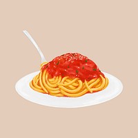 Spaghetti bolognese, food illustration