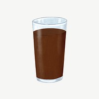 Chocolate milk, sweet beverage collage element psd