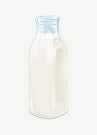 Milk jar, dairy beverage collage element psd