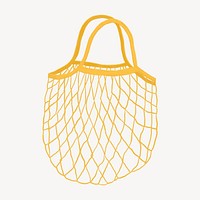 Yellow mesh grocery bag illustration