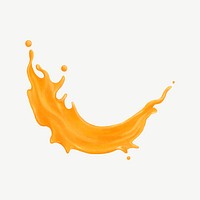 Orange juice splash, food texture element psd