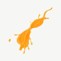Orange juice splash, food texture element psd