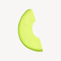 Avocado slice fruit, healthy food illustration