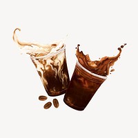 Iced coffee splash, morning beverage illustration