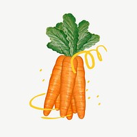 Carrot vegetable, healthy food collage element psd