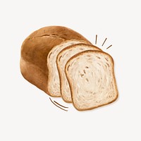 Bread loaf, homemade pastry illustration