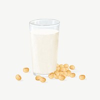 Soy milk, vegan drink collage element psd