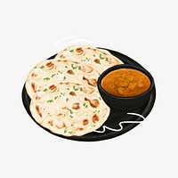 Indian butter chicken, food collage element psd