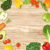 Fruits & vegetables frame background