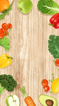 Fruits & vegetables frame mobile wallpaper