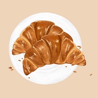 Homemade croissants, breakfast food illustration