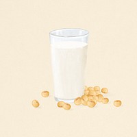 Soy milk, vegan drink illustration