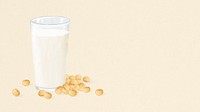 Healthy soy milk desktop wallpaper, beige background