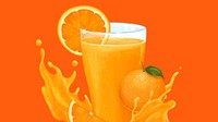 Orange juice splash desktop wallpaper, healthy drink illustration