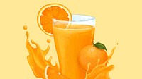 Orange juice splash desktop wallpaper, healthy drink illustration