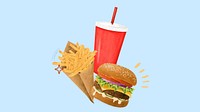 Cheeseburger & fries HD wallpaper, fast food illustration