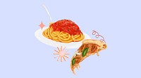 Pizza & spaghetti HD wallpaper, Italian food illustration