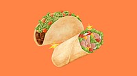 Salad wrap & taco HD wallpaper, Mexican food illustration