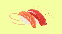 Salmon sushi HD wallpaper, Japanese food illustration