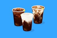 Iced coffee, morning beverage illustration