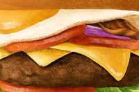 Homemade juicy burger background, fast food illustration