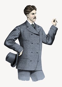 Victorian businessman with top hat. Remixed by rawpixel.