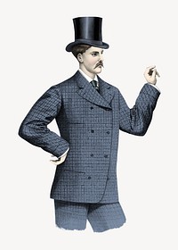 Victorian businessman with top hat. Remixed by rawpixel.