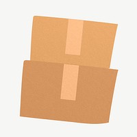 Cardboard box collage element psd