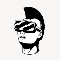 Virtual reality experience illustration, isolated design